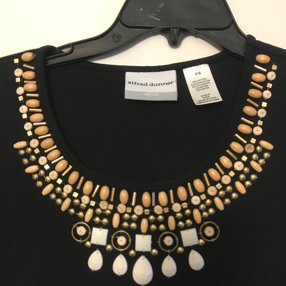 alfred dunner brand crop top size petite black - Picture 2 of 3